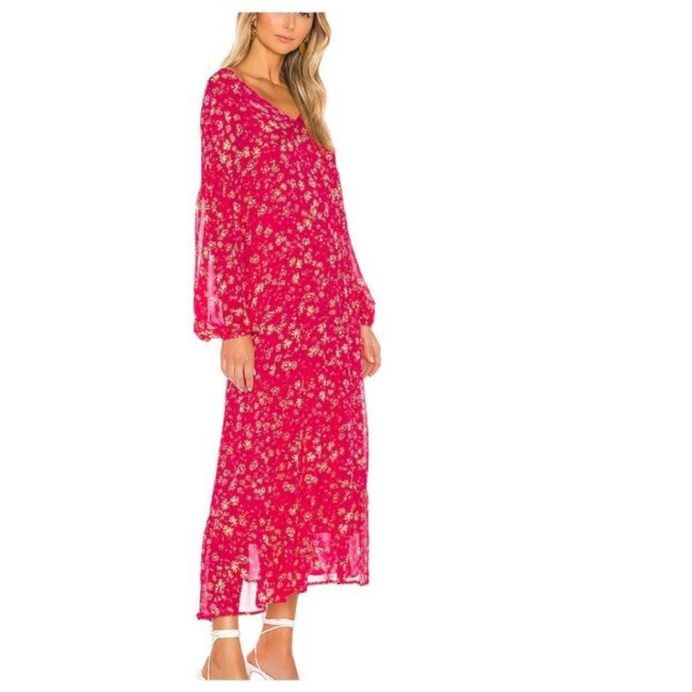Free People Wall Flower Sheer Back Tie Midi Dress